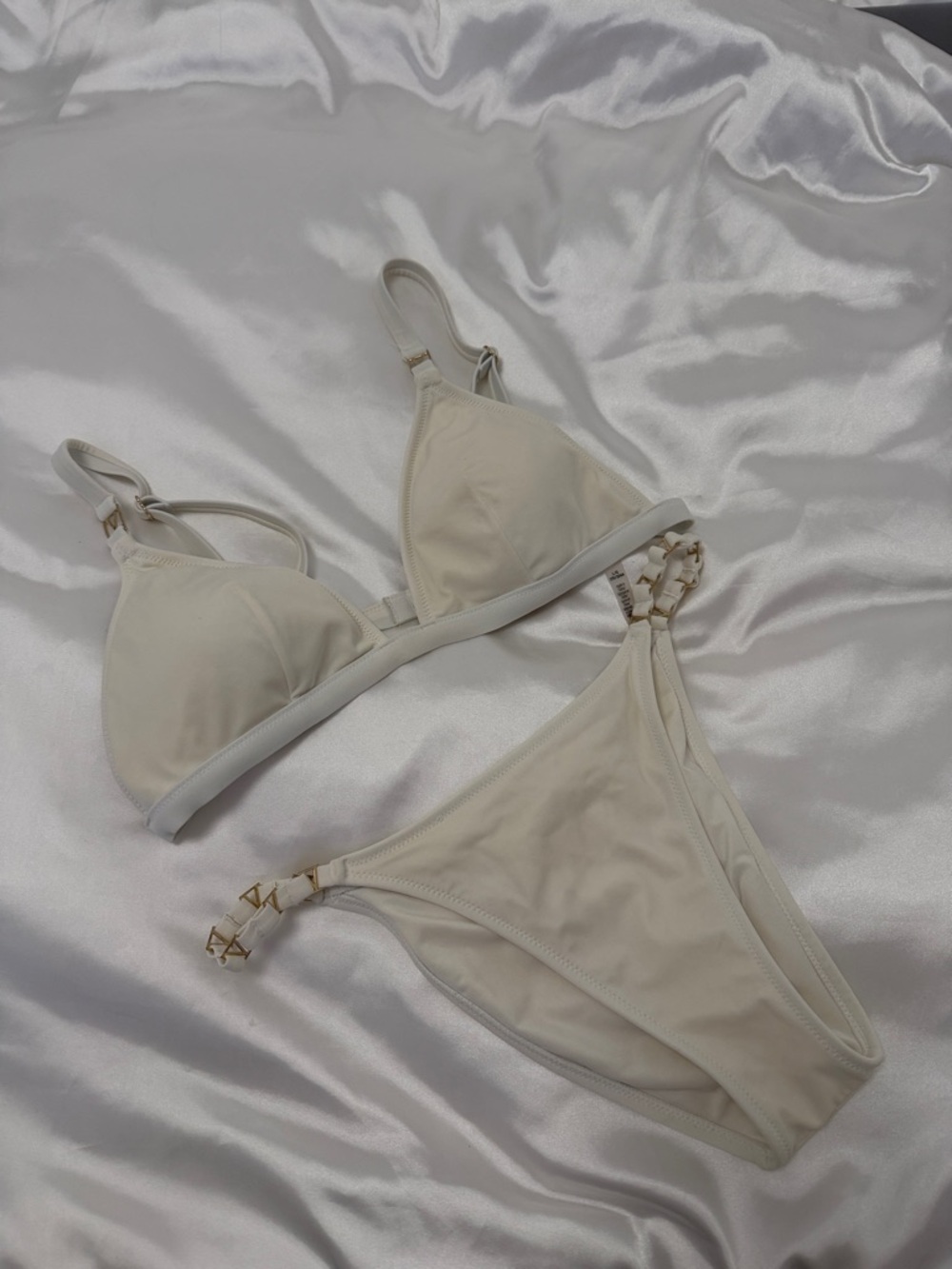 VS Cream Triangle Bikini Set